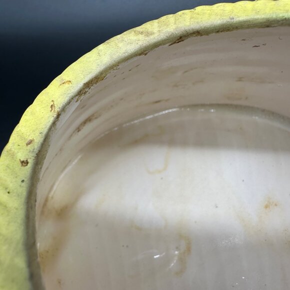 Vintage Hat Planter Inarco Japan Yellow Feather Mid Century Kitsch Decor Ceramic - Picture 11 of 14